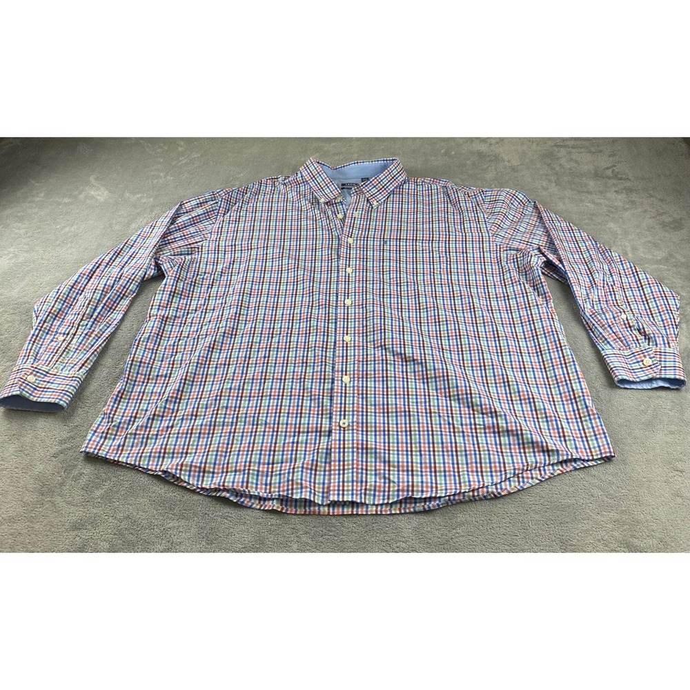 IZOD Men's 3XL Plaid Button Down Long Sleeve Shirt Non Iron Stretch